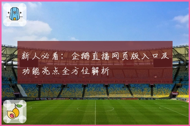 新人必看：企鹅直播网页版入口及功能亮点全方位解析